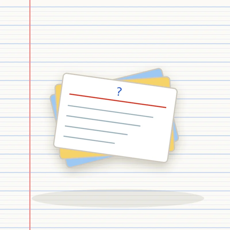 Fiches bristol pour flashcards