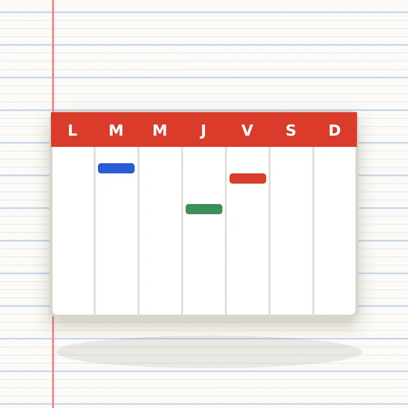 Planificateur de bureau semainier