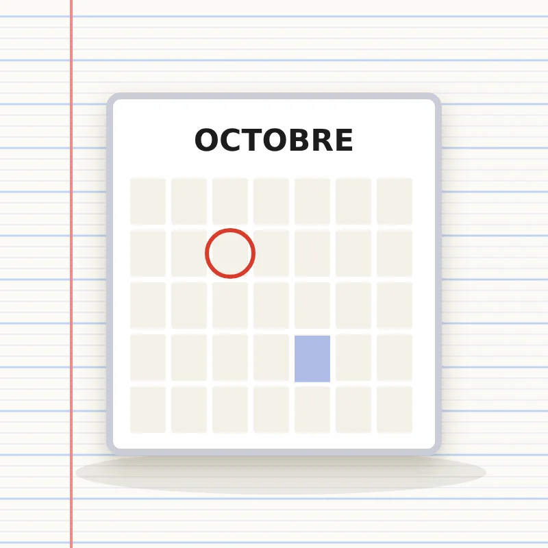 Calendrier mensuel effaçable